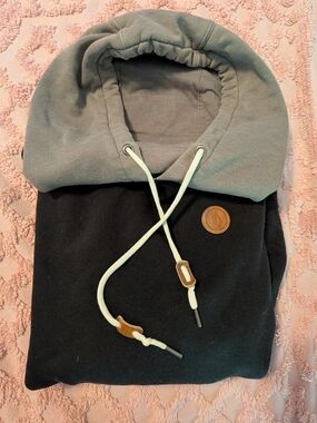 Volcom Two-Tone Crewneck Hoodie - Black & Gray